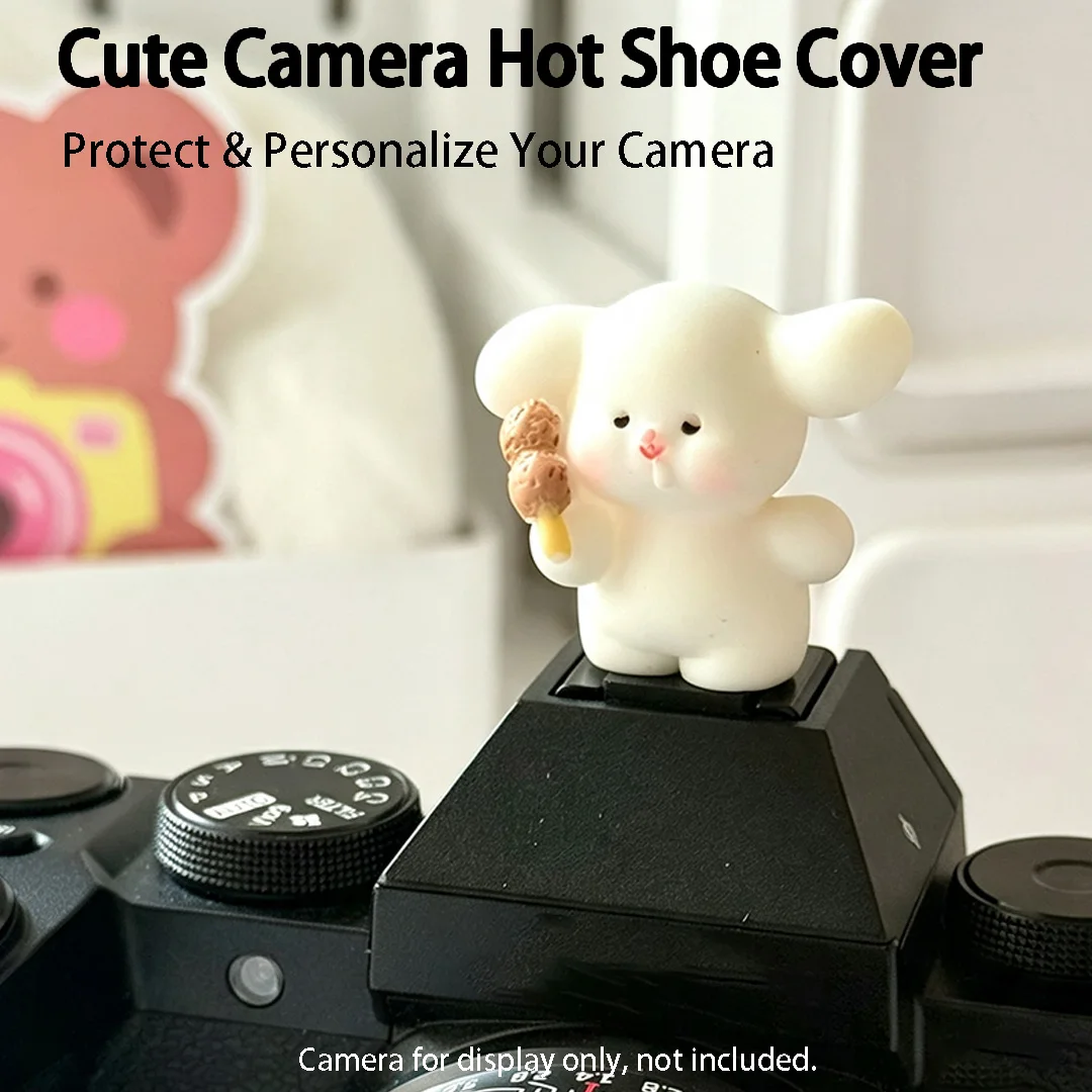 Cute 3D Puppy Camera Hot Shoe Cover Protector for Canon R8 R50 Nikon Z30 Z50 Sony A7M4 Fuji XT3 XM5 XS20 XS10 XPRO3 Leica view 5