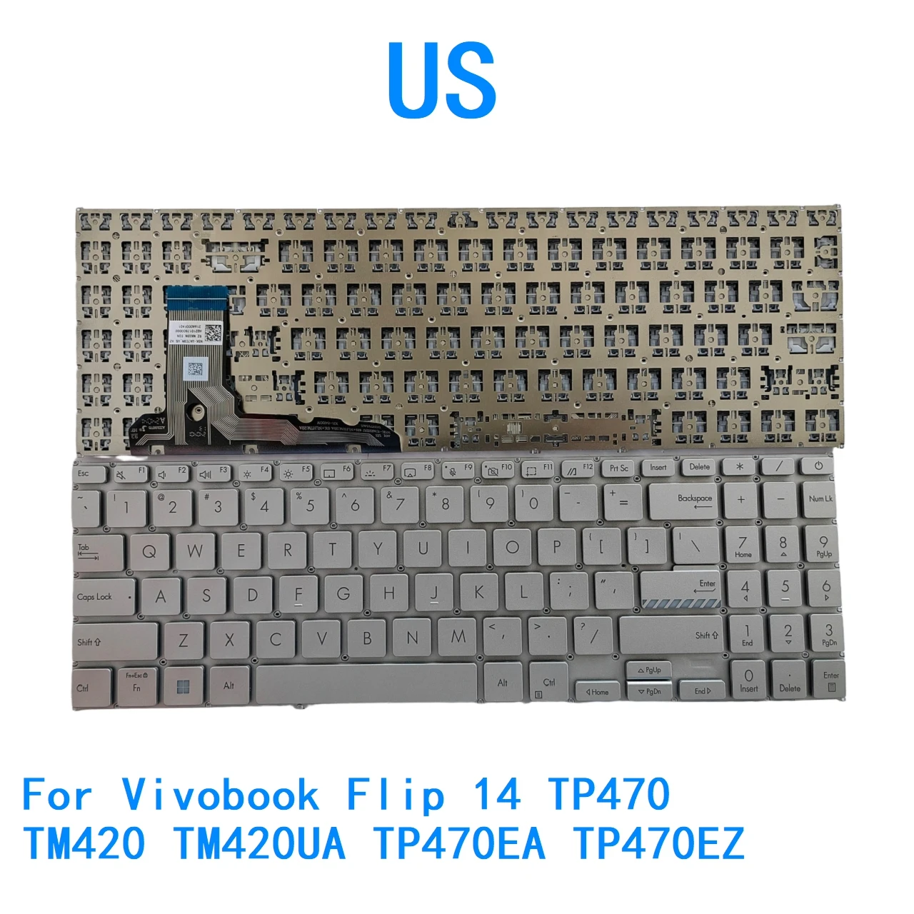 

Новая американская языковая клавиатура для ASUS Vivobook Flip 14 TP470 TM420 TM420UA TP470EA TP470EZ, сменная клавиатура для ноутбука