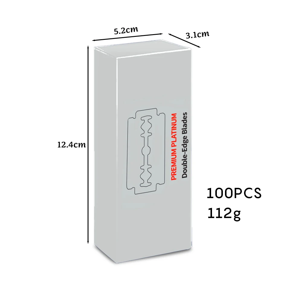 Whityle D10-1 Double Edge Safety Razor Blades Universal Sharp Stainless Steel Classic Razor Shaving Blade 100 Units per Pack