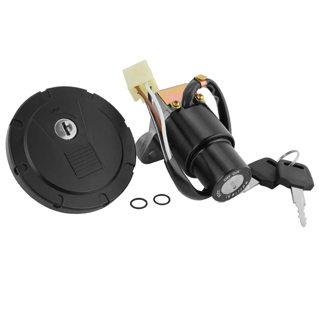 Motorcycle Ignition Switch Fuel Gas Tank Lid Cap Cover Lock Key Set Kit Fit for Kawasaki KLR650 2008 2009 2010 2011 2012-2018