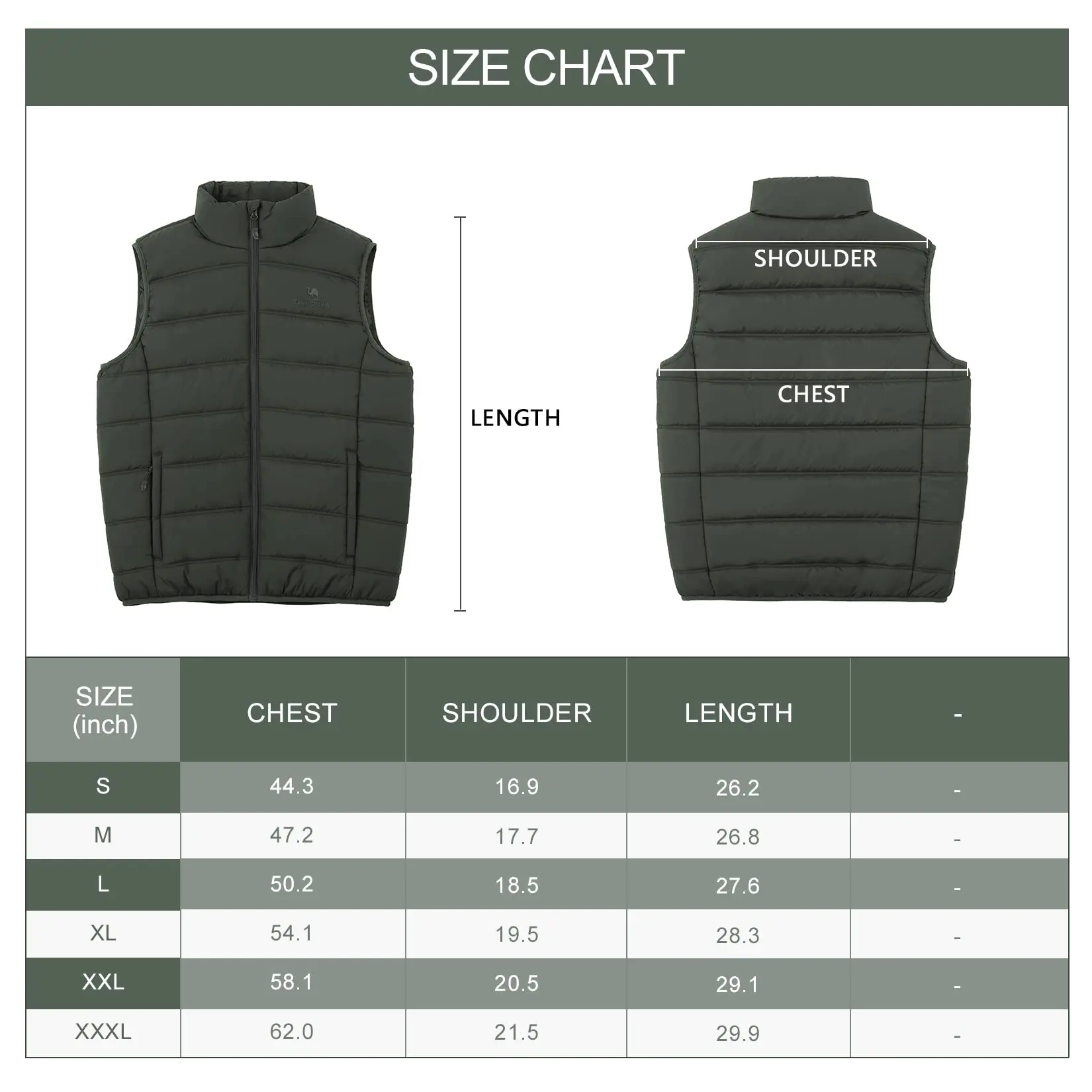 GOLDEN CAMEL Puffer Hiking Vest for Men Quilted Men\'s Winter Coats Padded Sleeveless Jackets Gilet Casual Work Travel Camping