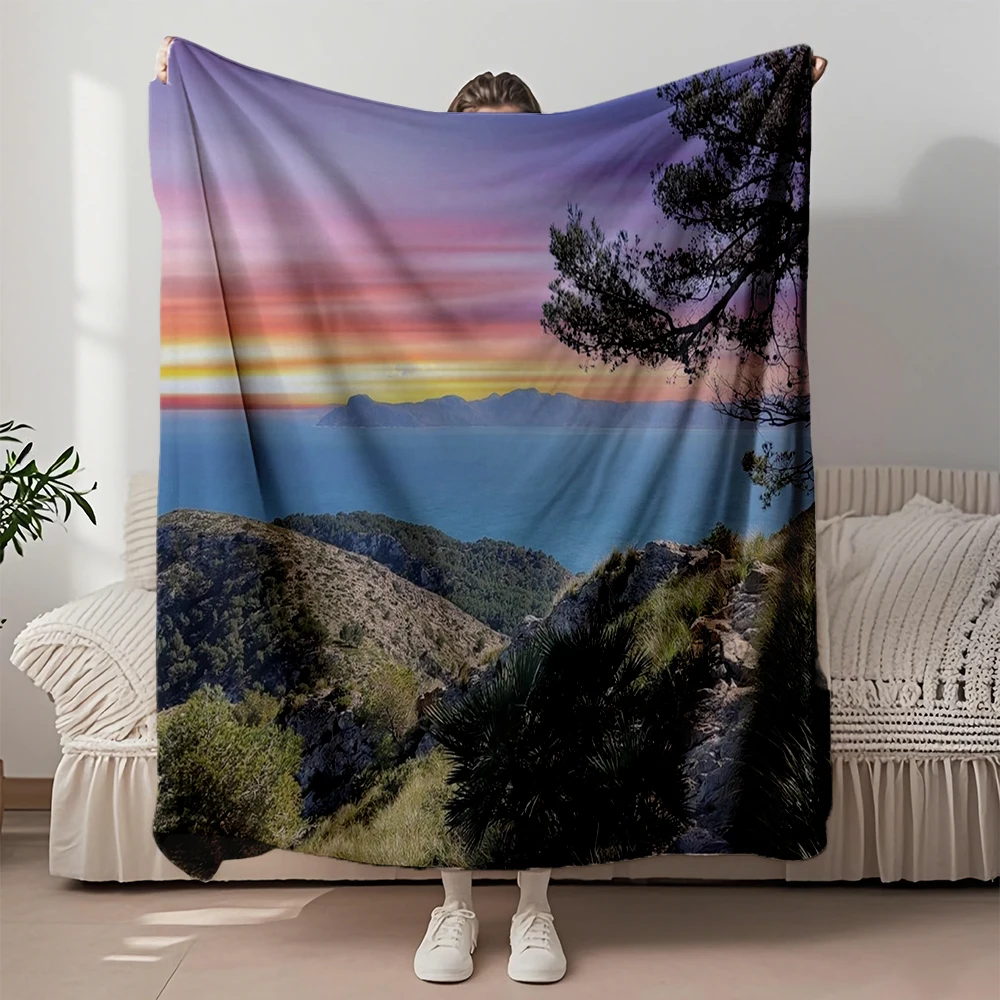 

Cozy Flannel Cozy Blanket Holiday On The Coast Scandinavian Design Travel Blanket Premium Bedding Featuring Machine-washable