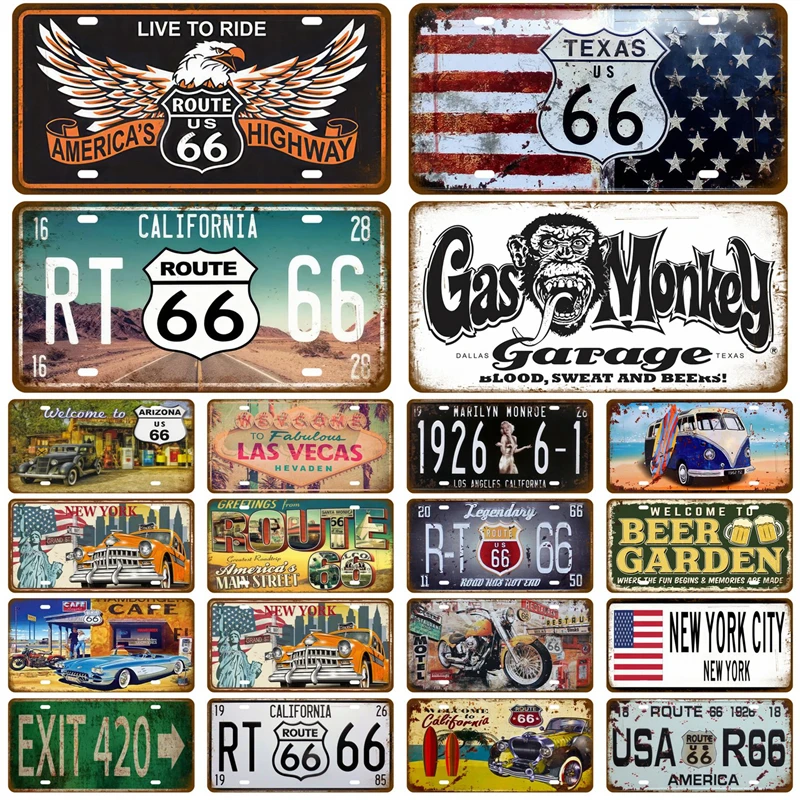 

Vintage Antique Plaque Bar Pub Man Cave Metal Sign Route 66 Poster Air Gasoline Tin Sign Home Bedroom Home Wall Decor Sign Art