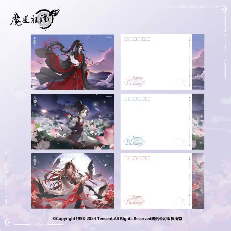 Anime Grootmeester van Demonische Teelt MDZS Wei Wuxian Wangji Verjaardag Scène Cosplay Acryl Stand Model Badge Gekleurd Papier