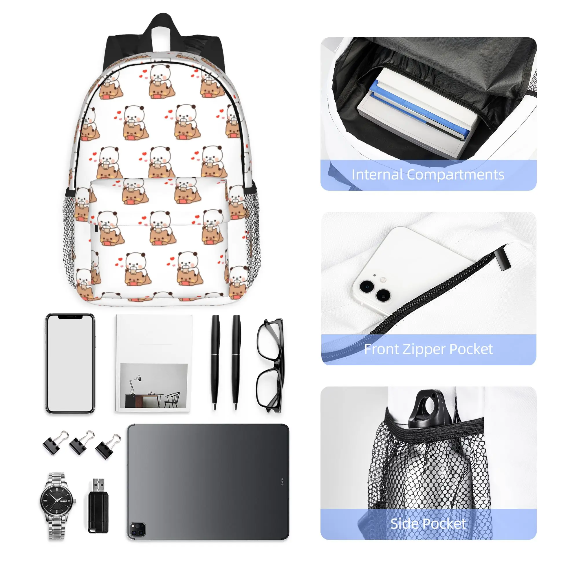 Bear and Panda Bubu Dudu Balloon Backpack Hot Sale Daypack Large Capacity Boy Girl BookBag Shoulder Bag for Men Women School Bag