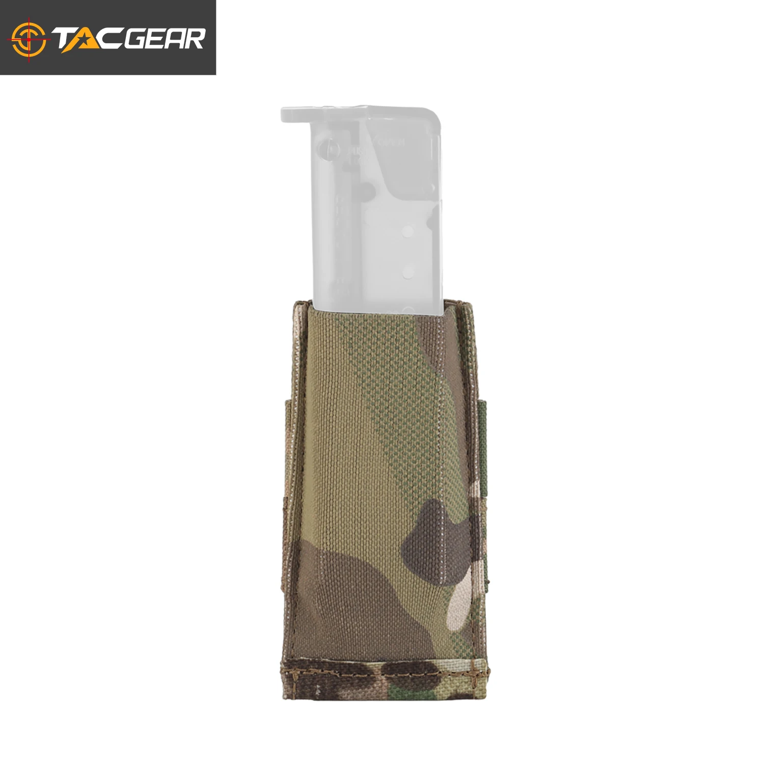 

TACGEAR Lightweight elastic Single pistol mag pouch Hand gun 9mm .40 .45 .357 10mm Magazine Holster EDC knife Flashlight Carrier