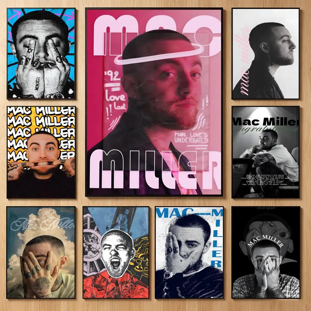 Chill Rapper m-Mac Miller Poster Classic Self-Adhesive PP Wall Sticker for Living Room Bar Decor Gift