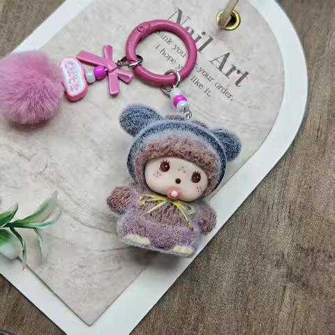 Monchhichi Keychains for Bags Cute Keychains Ornament Monchhichi Accessories Monchhichi Decorations Funny Keyrings Toys