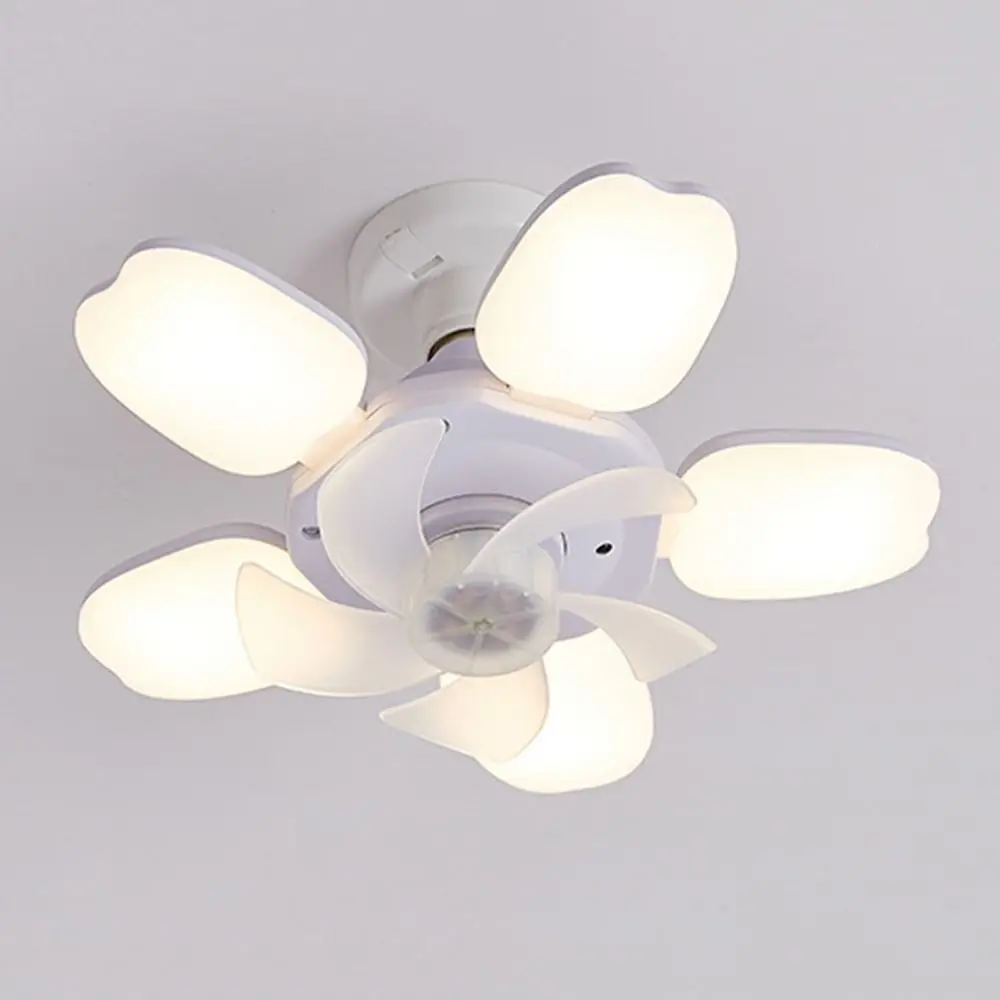 

2 in 1 Ceiling Lamp Speed Adjustable Remote Control Hanging Fan with LED Light Infinite Dimming Universal Electric Cordless Fan