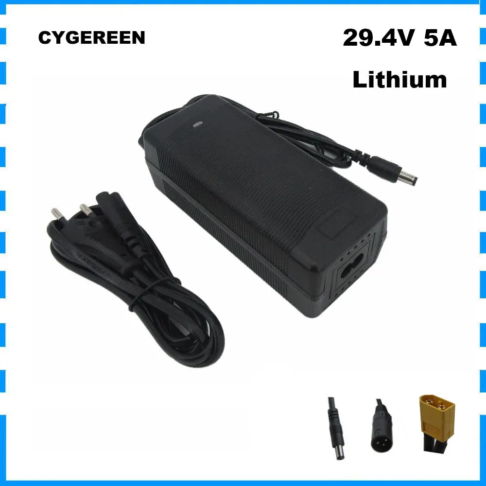 

24V 5A Ebike Li-ion Battery Charger 29.4V 5A DC Connector For 7S 24 Volt Bicycle Scooter Wheelchair Lithium Bateria Charger