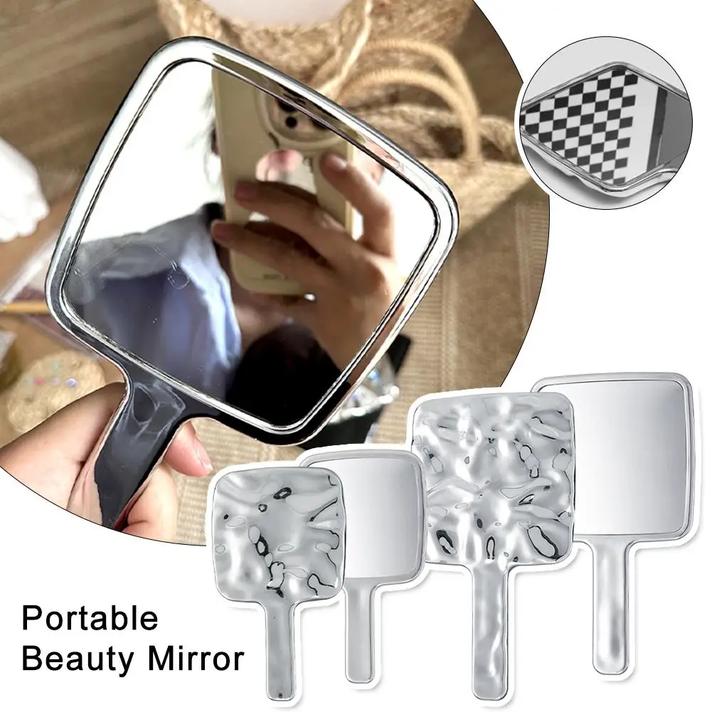 Portable Ins Liquid Shape Square Mirror Mini Hand-held Mirror Mirror Mirror Beauty Travel Cosmetic Makeup Desktop J9B4