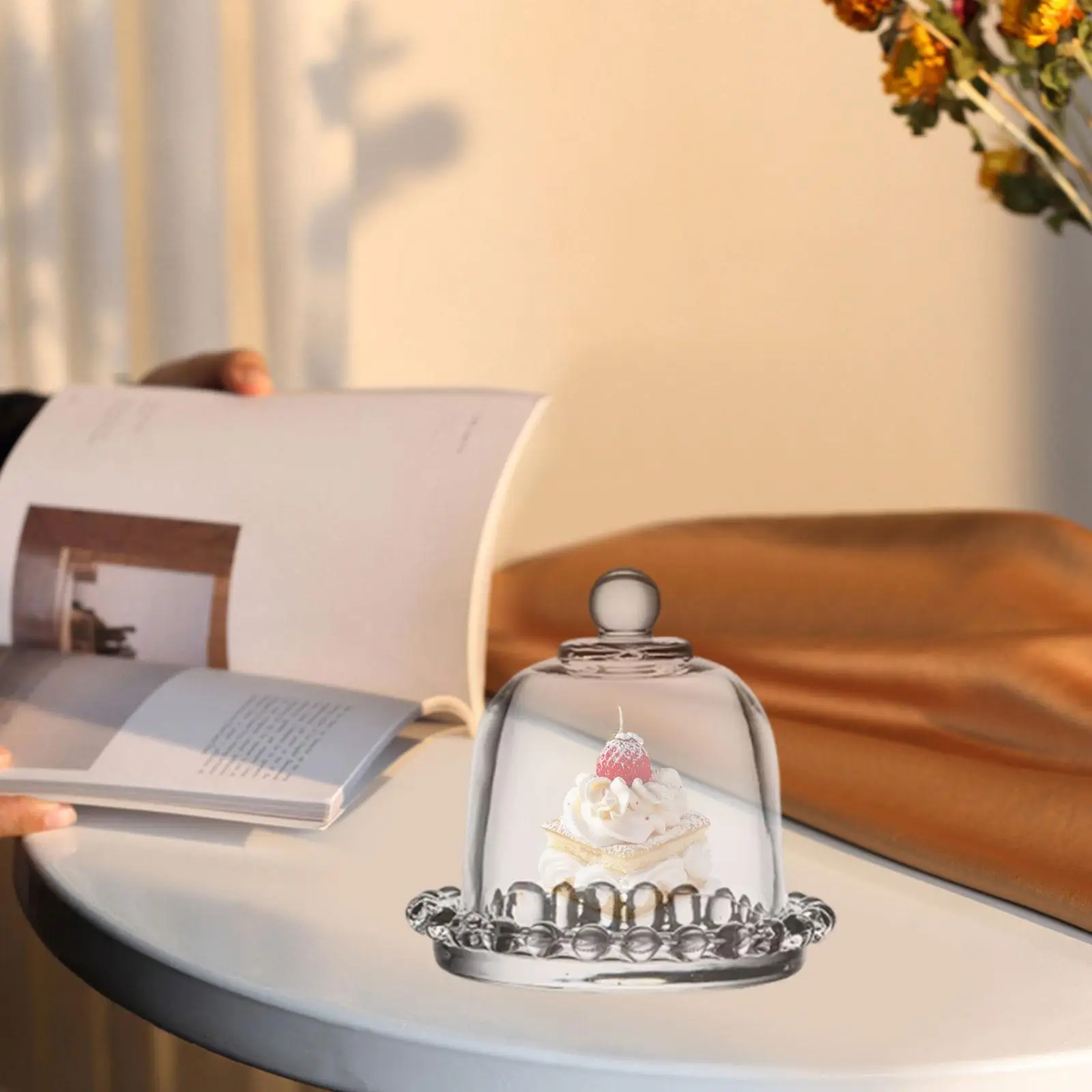 

Прозрачная стеклянная подставка для торта с крышкой-колокольчиком, прозрачная для детского душа, многоцелевая