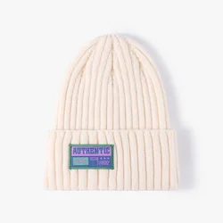 Autumn and winter women's borderless urine cap, fashionable outdoor couple warm pointed wool cap, knitted cap