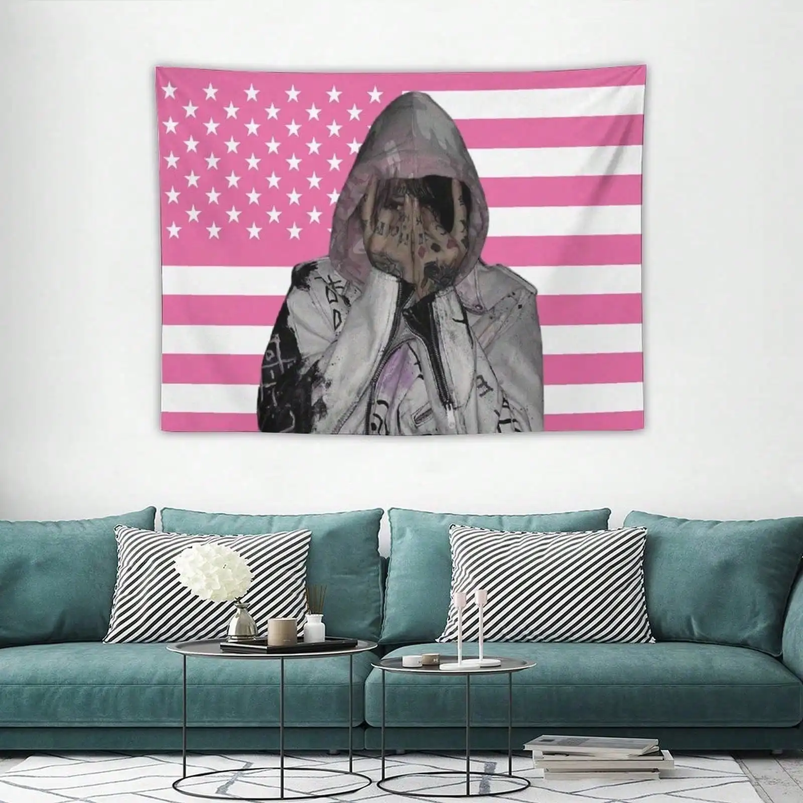 1pc Lil Music Peep Character Wall Hanging, Rap Tapestry Suitable for Living Room Background, Bedroom Wall Decor