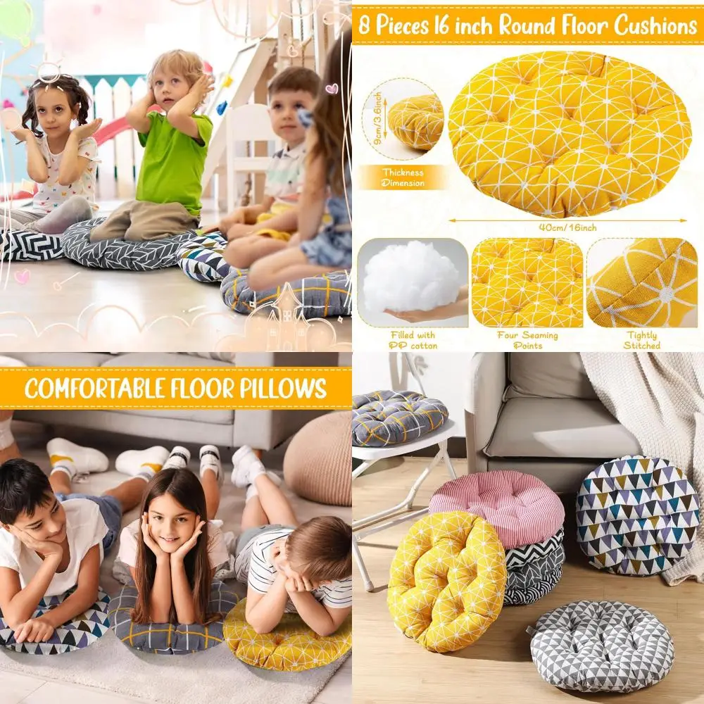 

8 шт. круглые детские напольные подушки — 15,75, мягкие сиденья для дома, детского сада, дошкольников, йоги и медитации