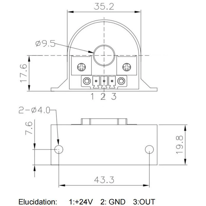 AC Current Sensor QNDB2 5A 10A 20A 50A 100A / 4 20mA Accuracy 0.5% dc transmitter Hall ct Transformer Current Transducer 420mA