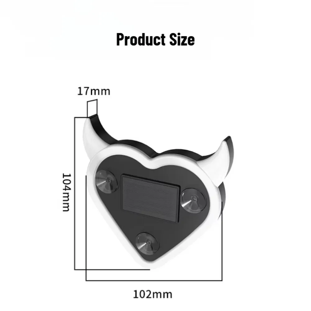 Solar Powered Neon LED Triangular Heart Shape Car Window Ambient Lights with Waterproof Design and Fit for Vehicles