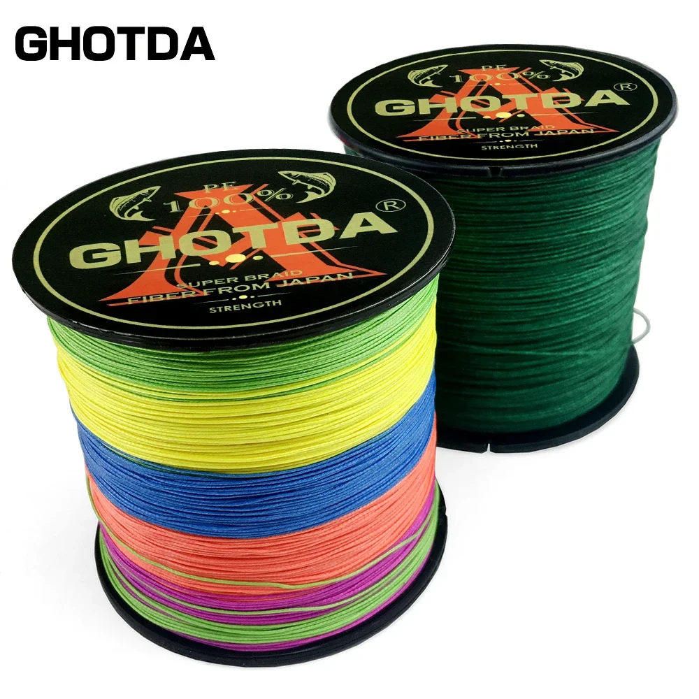 GHOTDA 4 Braided Fishing Line Length100M/300M/500M Diameter:0.10mm-0.70mm,size:10-120lb Japan PE braided line Floating Line