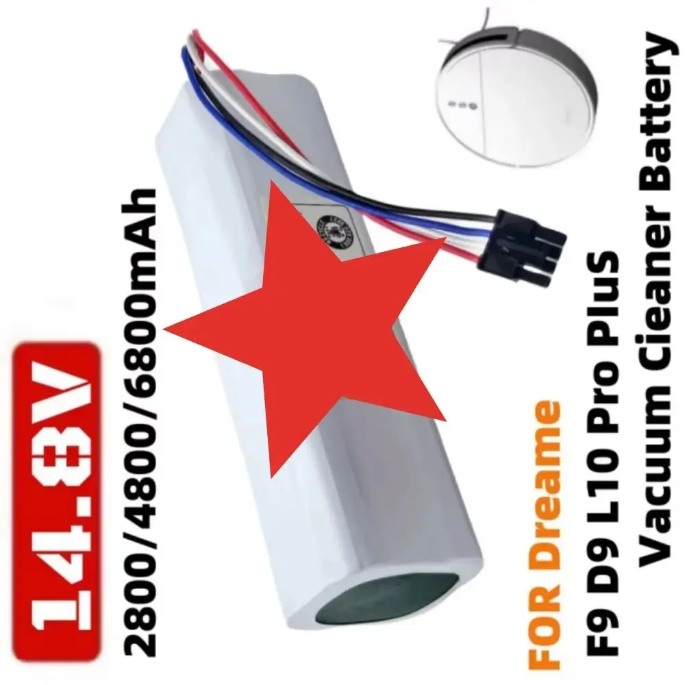 

14.8V 6800mAh High Capacity Battery for Xiaomi Mijia Dreame F9 D9 L10 pro plus X10 B101CN OMNI 1S S10 S20 X10 Robot Vacuum Clean