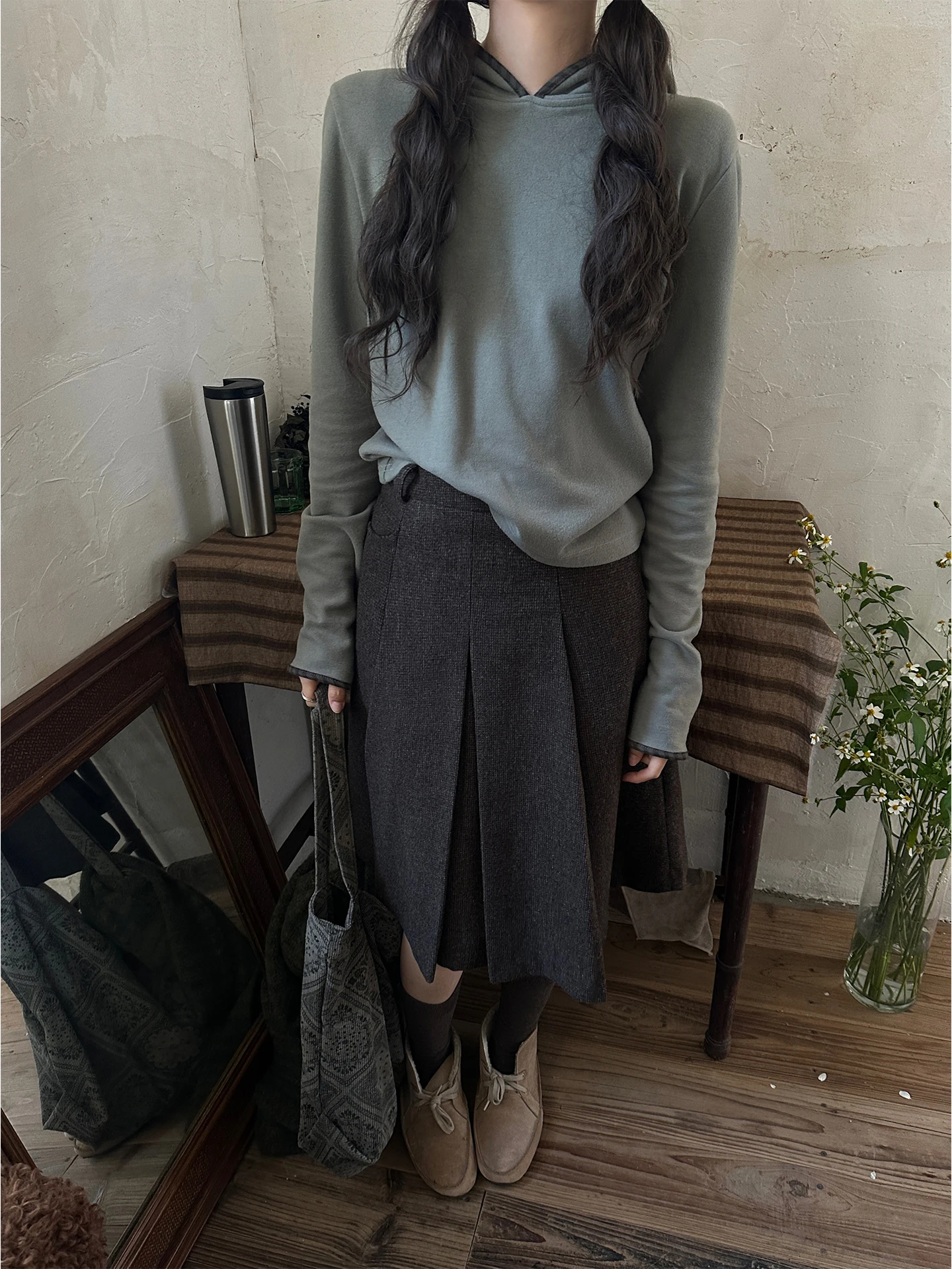 

Женская ретро-футболка-худи JMWOMEN в клетку с длинными рукавами и отворотами, приталенная, базовый слой, хлопок, полиэстер, лиоцелл