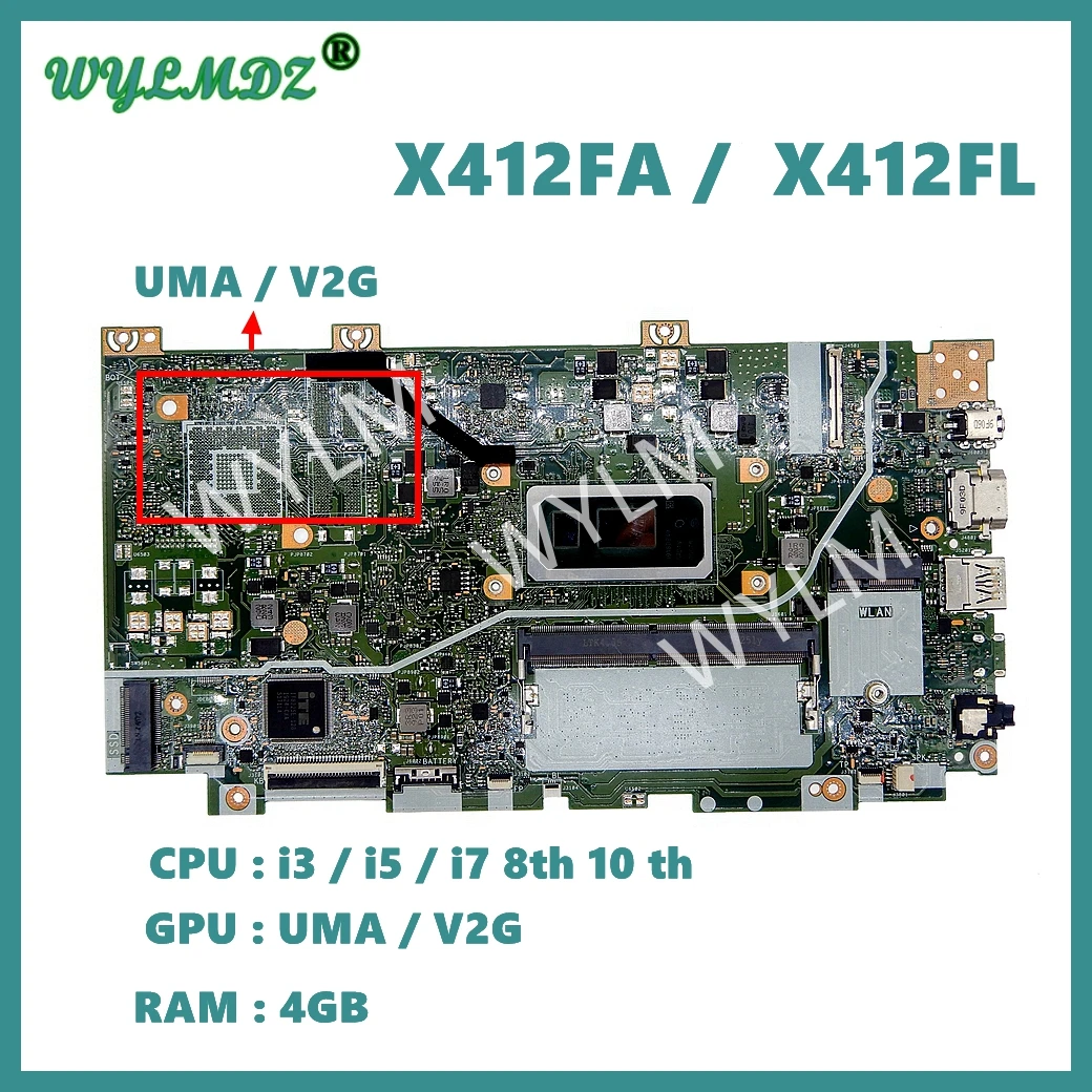 

X412FA Mainboard X412FA X412FAC X412FAG X412FJC X412FLC X412FJ X412FL A412F F412F K412F S412F V412F R424F V4000FJ Motherboard