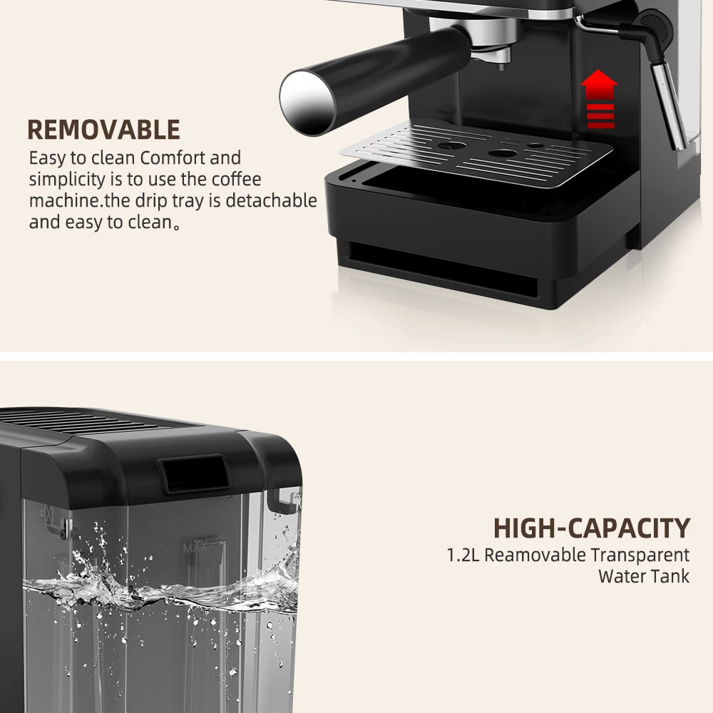 Italian coffee machine - home-use semi-automatic pressure type small milk frothing device