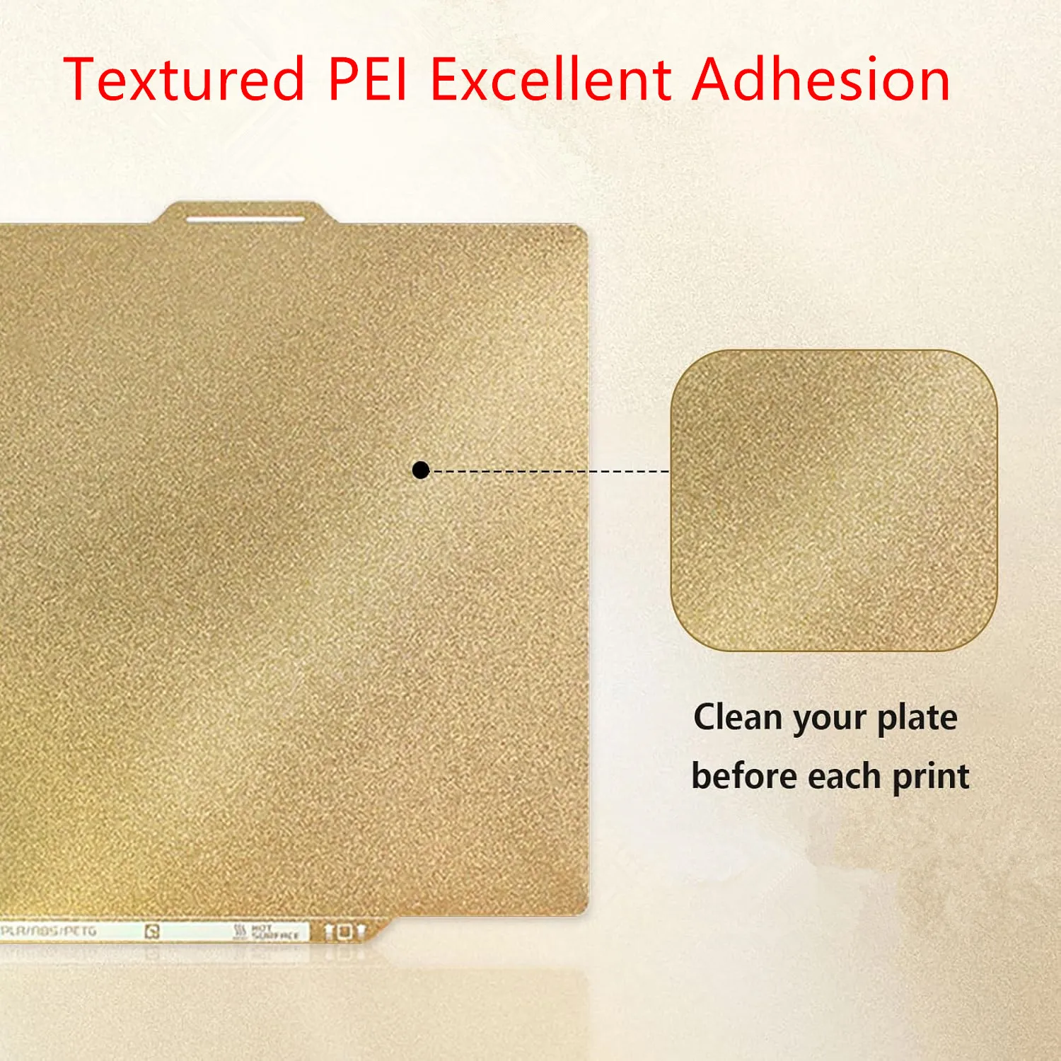 

Встроенная пластина PEI для 3D-принтеров серии Bambu Lab P1S/P1P/X1C/X1/X1E/A1 257x257 мм, двухсторонний текстурированный лист PEI с высокой адгезией