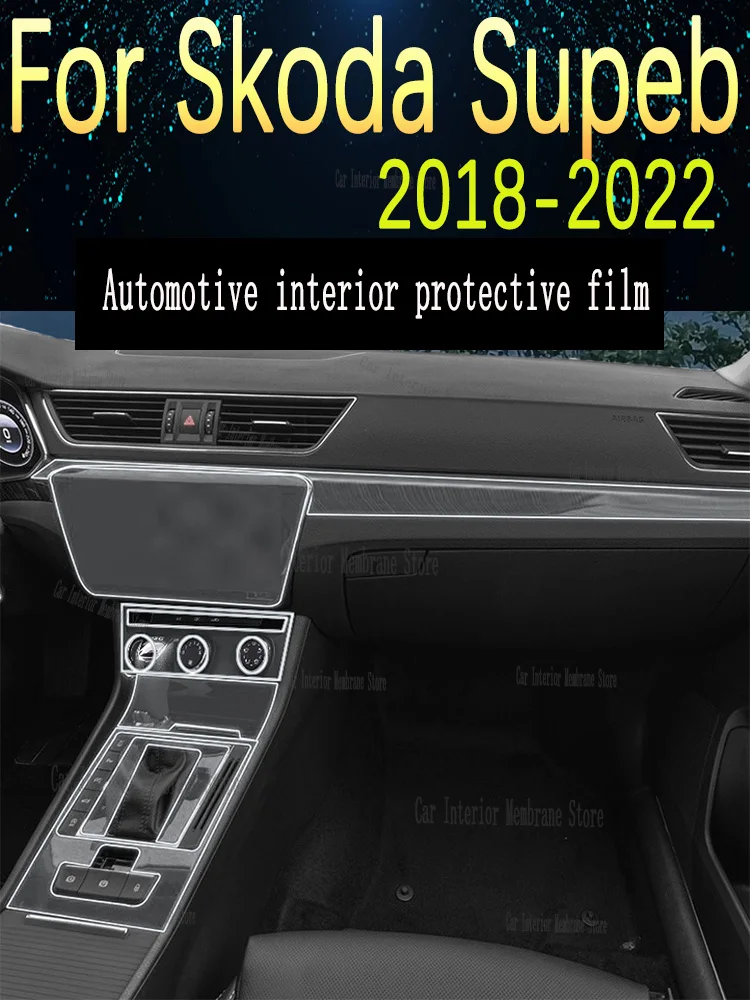 

For Skoda Supeb (2018-2022) Gearbox Panel Navigation Automotive Interior TPU Protective Film Anti-Scratch Sticker Accessories