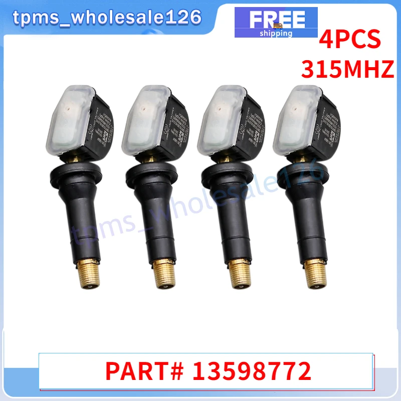 

13598772 13598771 TPMS 315MHZ For Buick Bolt Cadillac CT6 Chevrolet Malibu GMC Yukon Tire Pressure Sensor 4Pcs 13516164 23445327