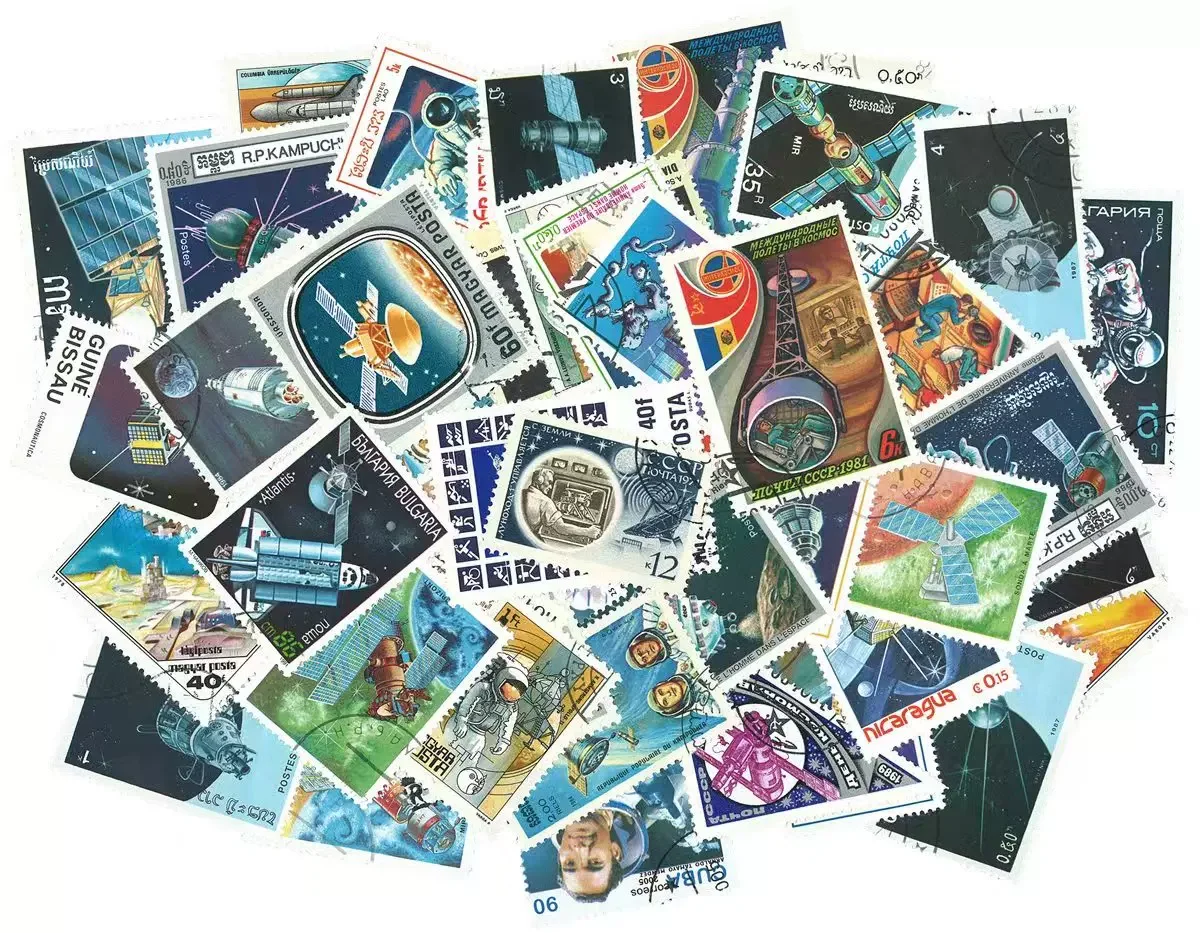 50Pcs/Lot World Transport & Space Postage Stamps, Multi-Country All Different No Repeat Postmark Used Stamps for Collectors