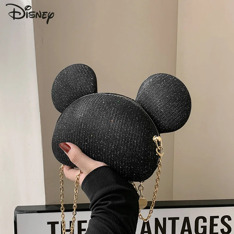 

Disney Mickey New Women's Crossbody Chain Bag Fashionable High Quality Girls Shoulder Bag Cartoon Girl Mobile Phone Storage Bag