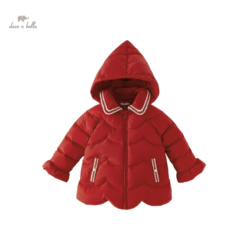 Dave Bella Children Girls Down Jacket 2023 Winter New Fashion Casual Padding Coat Antibacterial Outerwear Noble Party DB4238218