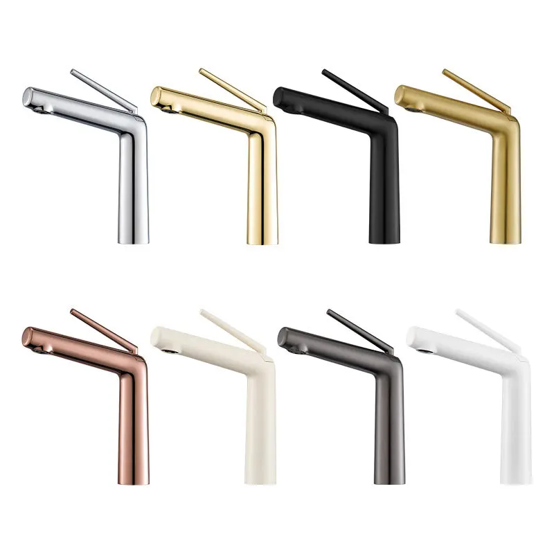 Gold Tall Basin Faucet Brass Single Handle Hot Cold Mixer Tap Deck Mounted Modern Vessel Sink Faucet for Bathroom Vanity