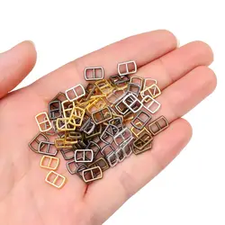 20pcs Newest 4.5mm Mini Ultra-small Metal Tri-glide Belt Buckle Doll Bags Buckles Doll Clothes Buttons Shoes Sewing Accessories