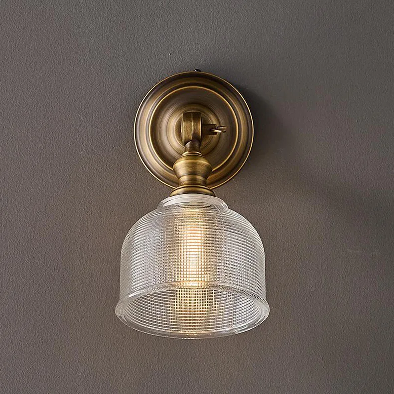 Old Copper Wall Lamp Clear Glass Indoor