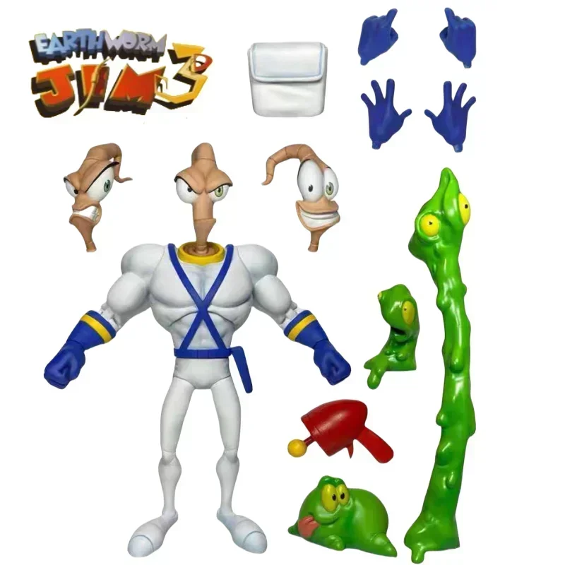 Original Galaxy Games PDNA  Earthworm Jim Anime Action Figures Bob Snot PSY-CROW Professor Model Toys Gifts