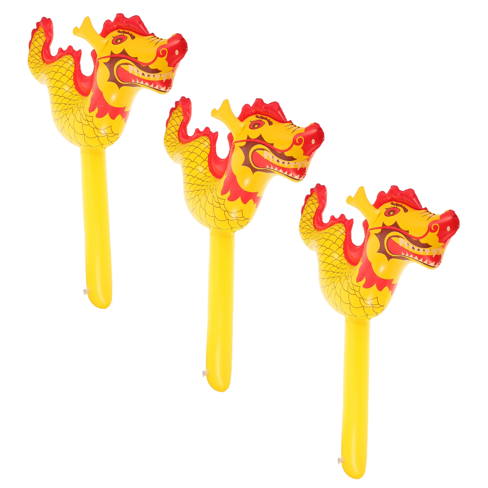 

3pcs Pvc Bright Party Decorations Blow Up Animal Stick Birthday New Year Celebrations Reusable Balloons For Events