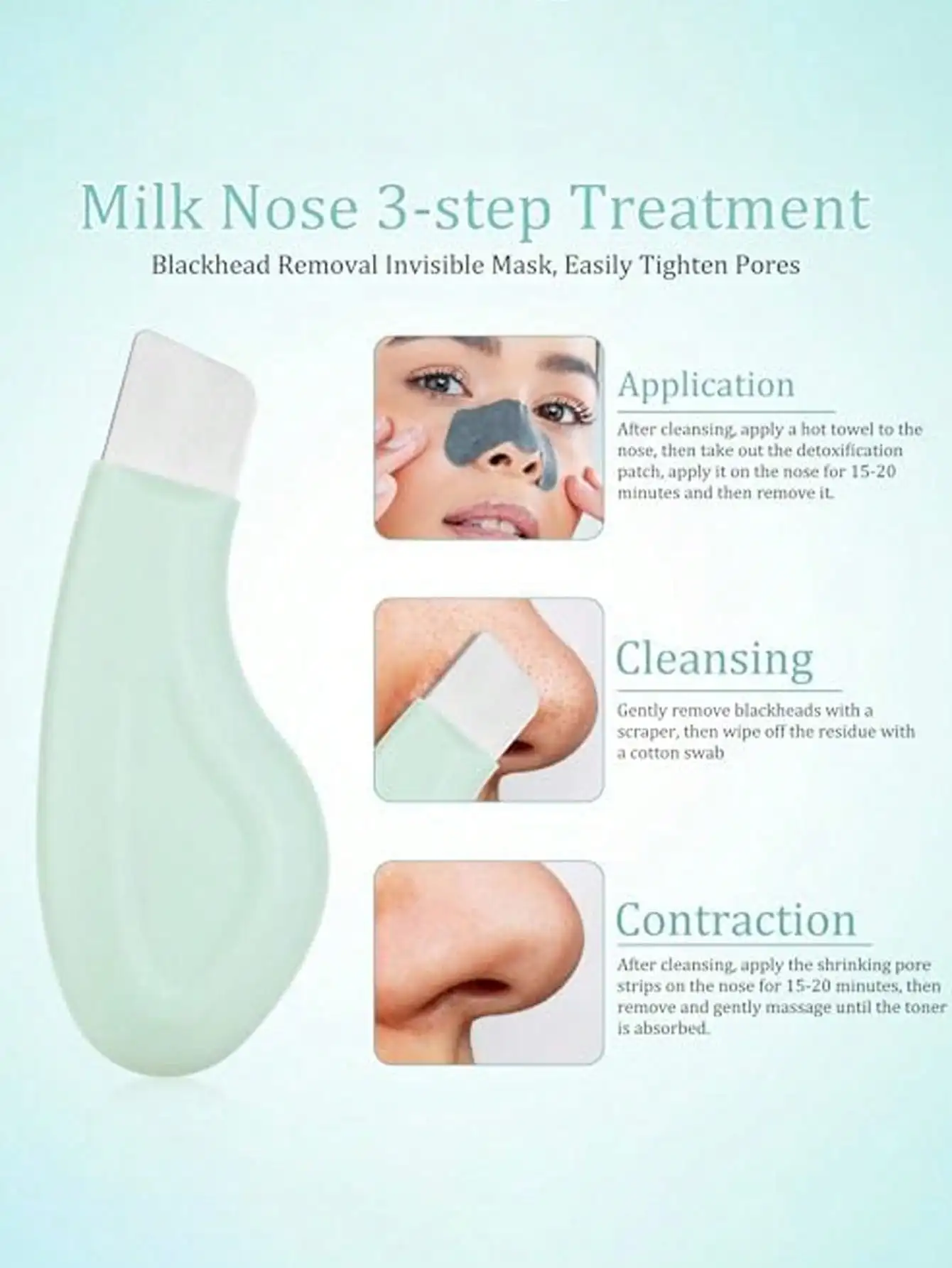 قطعة واحدة من أدوات إزالة الرؤوس السوداء، مزيل الرؤوس السوداء من السيليكون للأنف، مزيل الرؤوس السوداء باللونين الأخضر والوردي، مكشطة الوجه، تنظيف عميق M #4