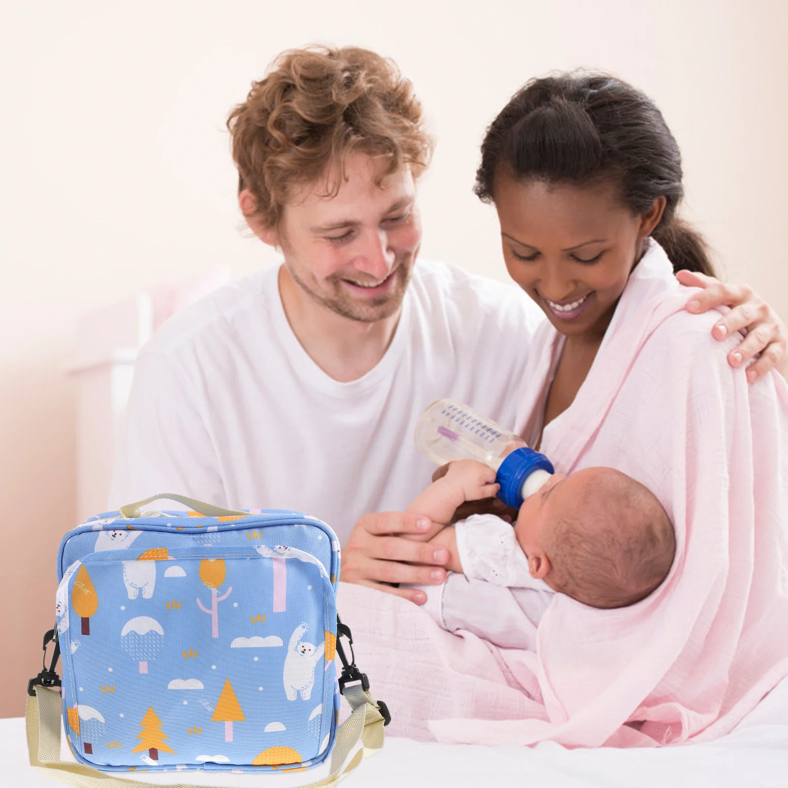 Luiertas Tote Ruime multifunctionele reistas Verstelbare riem Crossbody Babyluier Organizer Tote Kinderwagenaccessoires