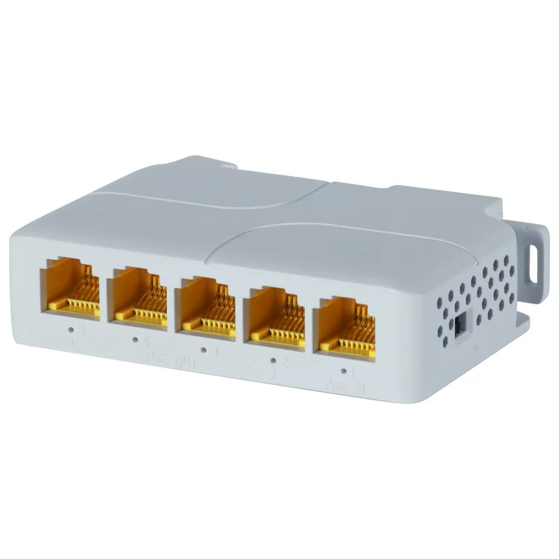 5 Port Gigabit Poe Extender 1000Mbps 250M 1in 4 Out Poe Repeater