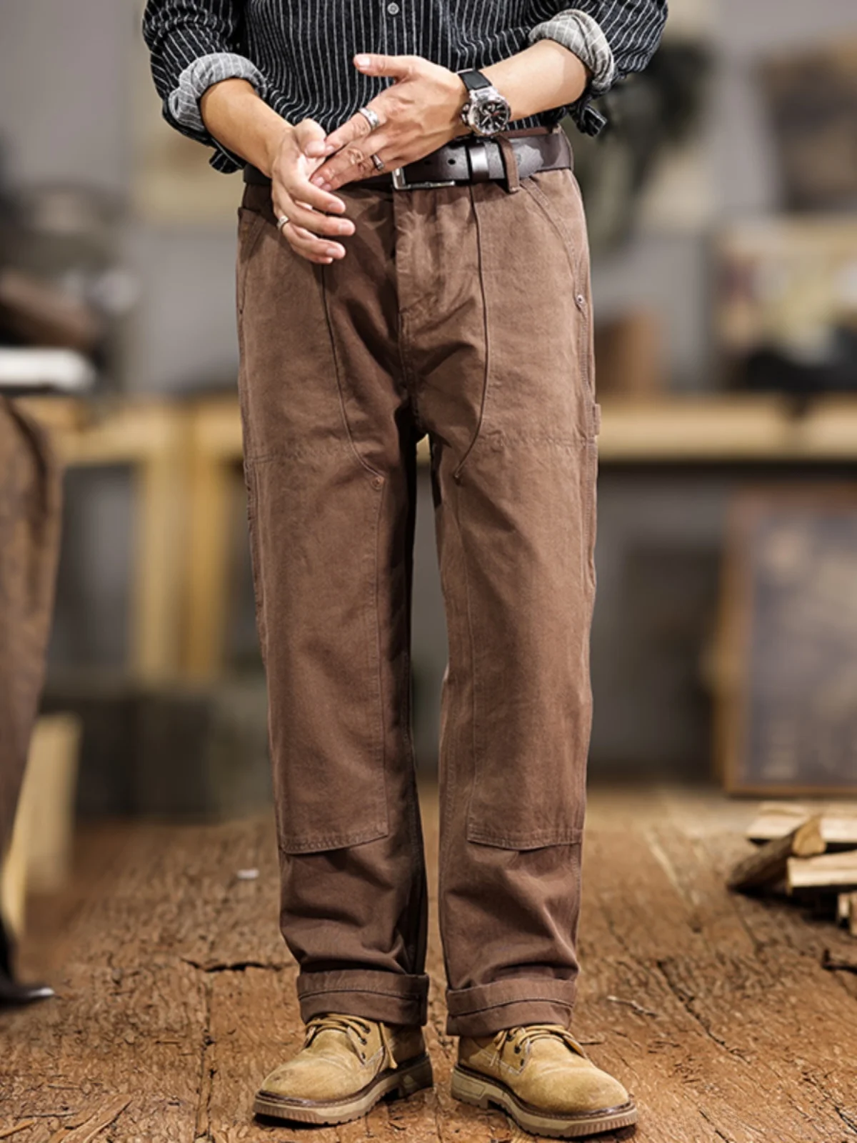 

American Retro Heavyweight Men's Jeans Spring Autumn Casual Loose Straight Workwear Long Pants Youth Trendy Wear Resistant