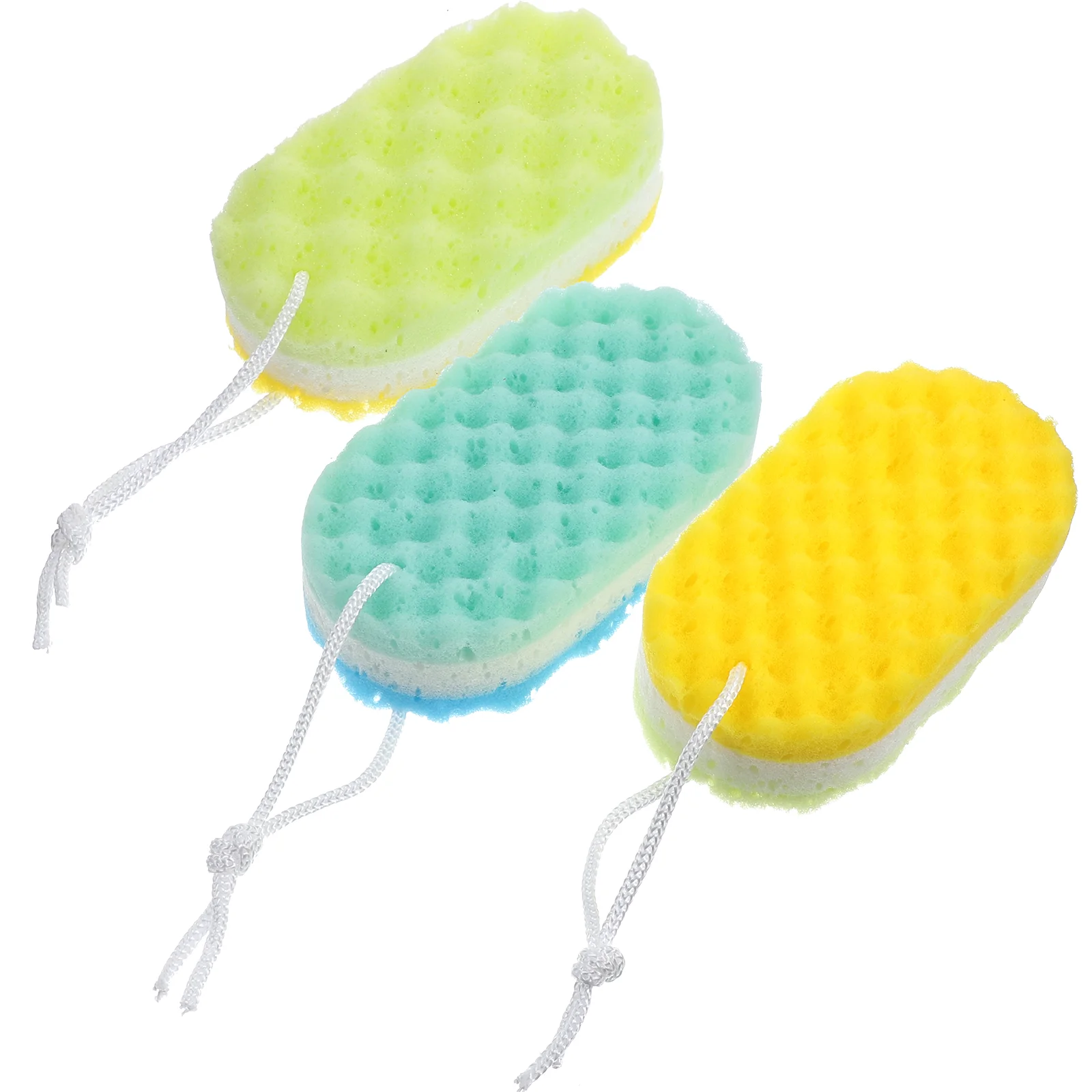 3pcs Bath Shower Sponge Loofahs Bath Sponge Flower Exfoliating Body Wash Mesh Brush Scrubber Cleaning Sponge (  )