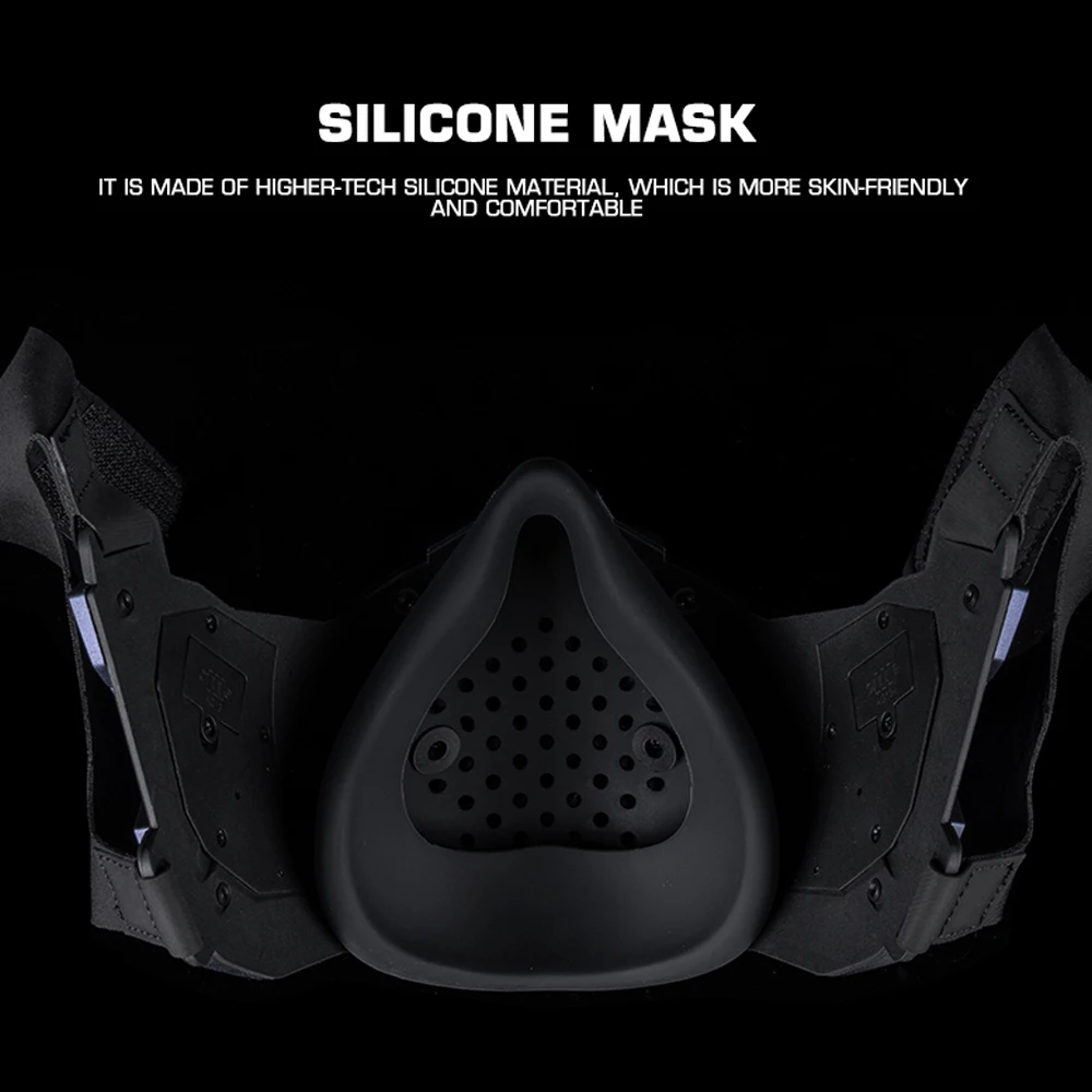 Máscara Cyberpunk Luz Nocturna Facial Táctica para Airsoft y Paintball - imagen 2