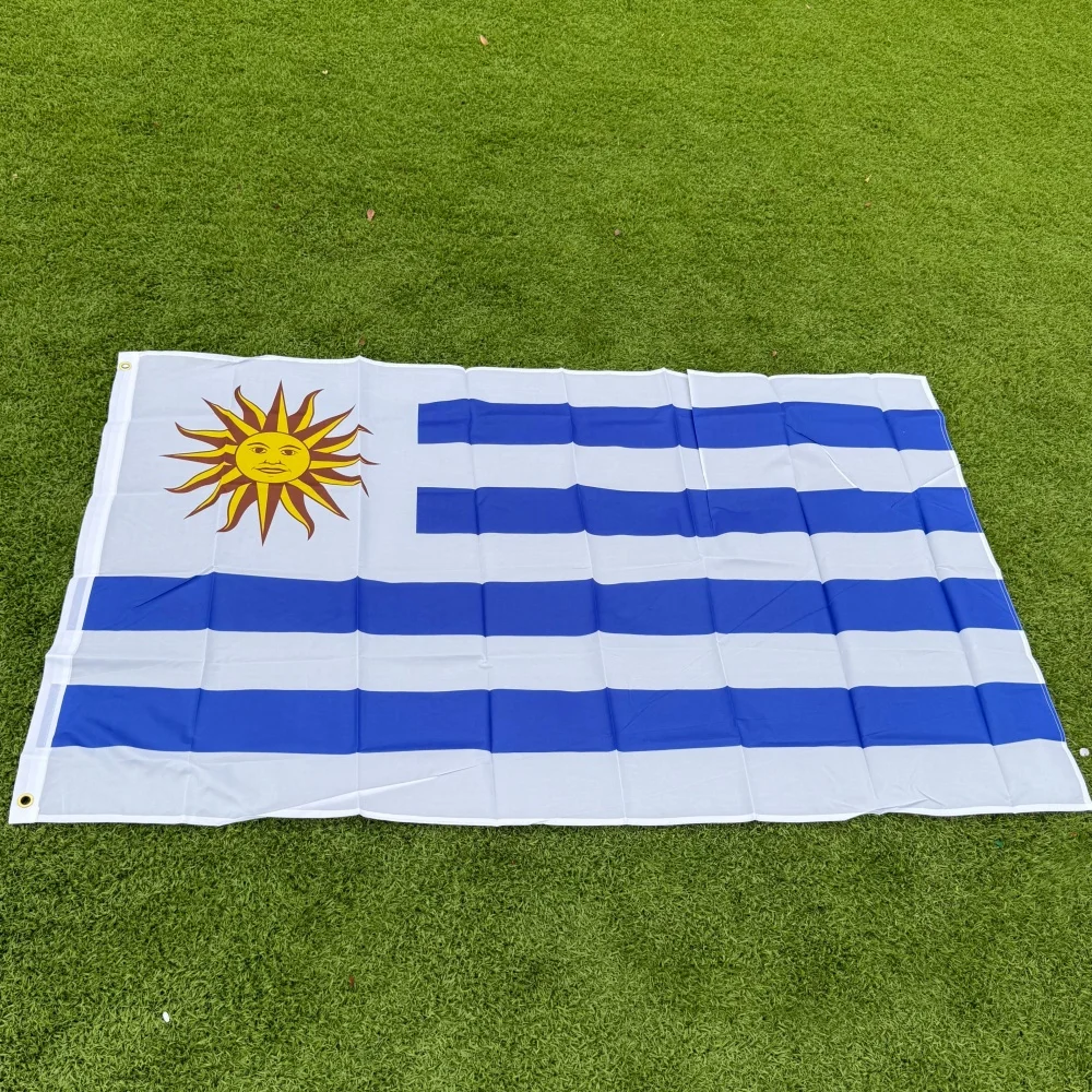 Uruguay Flag 150x90cm Large 3x5 FT Uruguayan National Flag Sun of May Design Polyester Double Stitched Outdoor Indoor Decoration