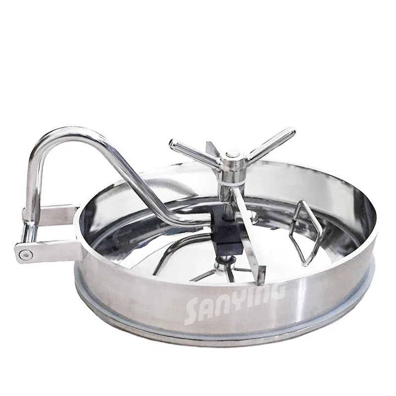 Wholesale Price Sanitary Stainless Steel Rectangular Manhole Top Tank Cover Low Pressure Frame Polished Surface Pipe Fittings