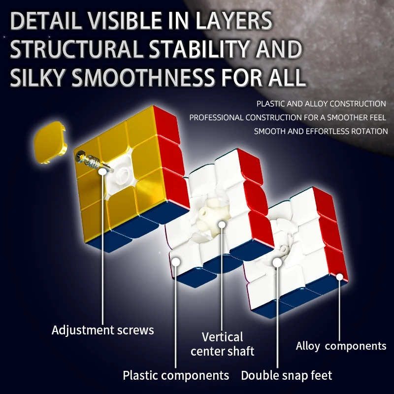 SENGSO Cube de vitesse en métal 3x3x3 alliage couleur fantôme Cube magique magnétique sans autocollant compétition professionnelle jouets éducatifs pour enfants