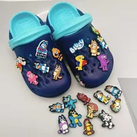 24pcs Bluey Dog Collection Charms for DIY Decorations Accessories Bingo Family Sandal Decorate Kids Gifts Toys