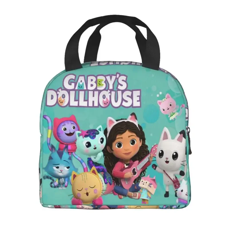 Custom Gabbys Dollhouse Lunch Bag Men Women Cartoon Mermaid Thermal Cooler Insulated Lunch Boxes for Student School