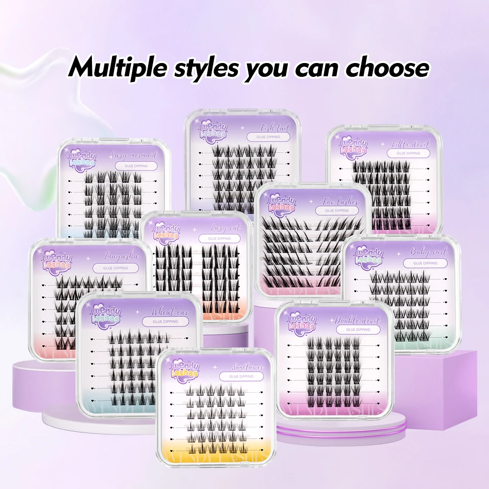 Wendy Lashes Cluster Wimpers Natuurlijke wimperverlenging Volume Individuele wimpers Gemengde ladewimpers Cluster Natuurlijke doe-het-zelfwimpers