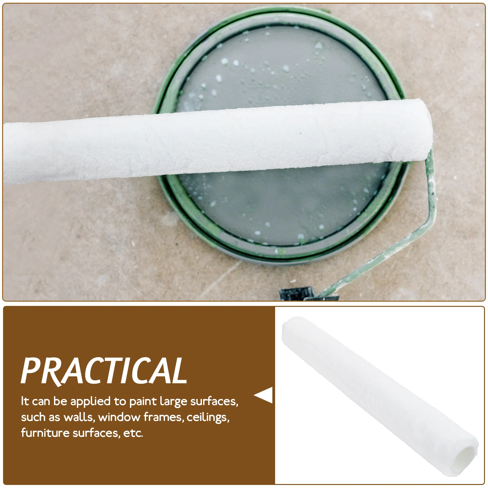 Premium Fiber Paint Roller Sleeve Replacement Cover For Wall Shed Resistant House Painting Supplies Large Surfaces Walls